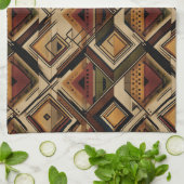 Rustic Southwestern Stripe Pattern (1) キッチンタオル (折り畳み)