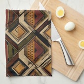 Rustic Southwestern Stripe Pattern (1) キッチンタオル (四つ折り)