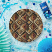 Rustic Southwestern Stripe Pattern (1) ペーパープレート (パーティー)