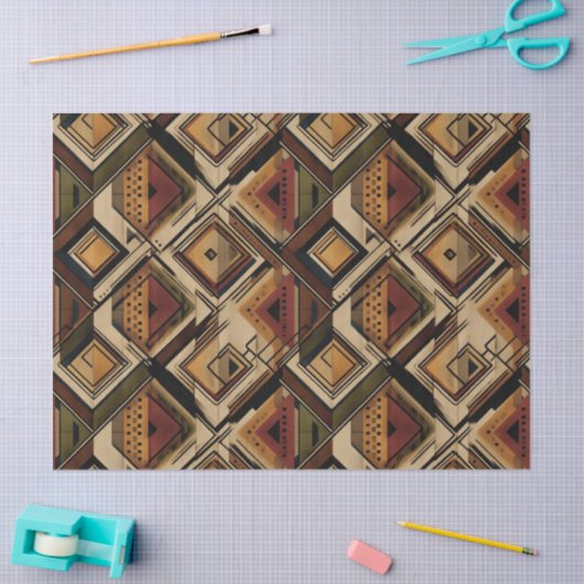 Rustic Southwestern Stripe Pattern (1) 薄葉紙 (クラフト)