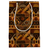 Rustic Southwestern Stripe Pattern (4) ミディアムペーパーバッグ (正面)