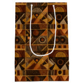 Rustic Southwestern Stripe Pattern (4) ミディアムペーパーバッグ (裏面)