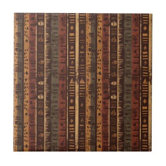 Rustic Southwestern Stripe Pattern (5) タイル (正面)