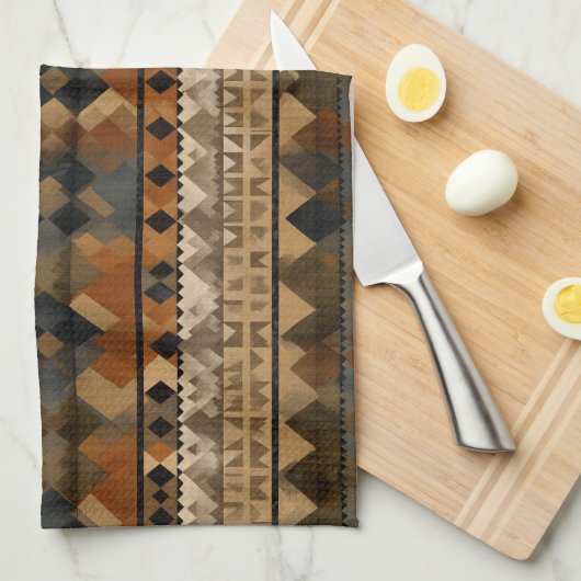 Rustic Southwestern Stripe Pattern (6) キッチンタオル (四つ折り)