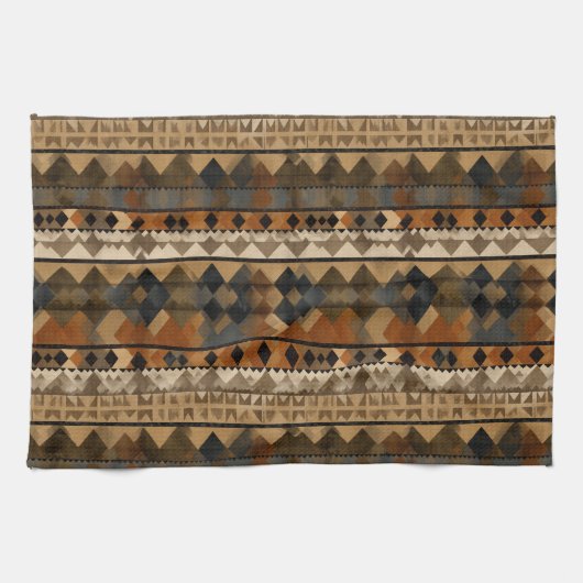 Rustic Southwestern Stripe Pattern (6) キッチンタオル (横)