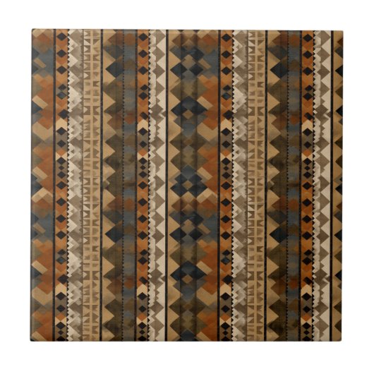Rustic Southwestern Stripe Pattern (6) タイル (正面)