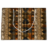 Rustic Southwestern Stripe Pattern (6) ラージペーパーバッグ (正面)