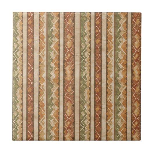 Rustic Southwestern Stripe Pattern (7) タイル (正面)