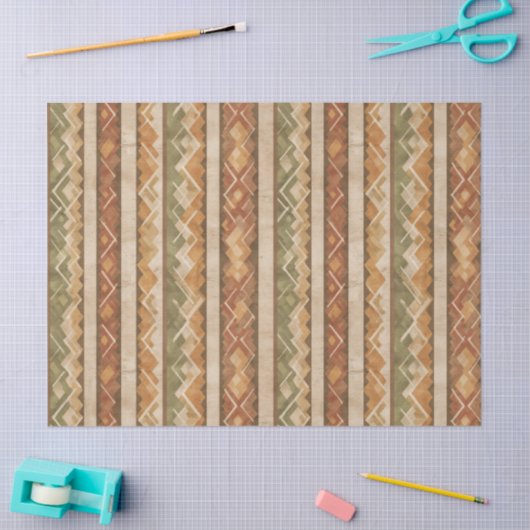 Rustic Southwestern Stripe Pattern (7) 薄葉紙 (クラフト)