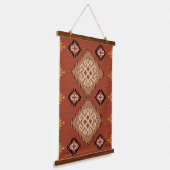 Rustic Southwestern Tribal Diamond Boho Aztec 吊り下げ型タペストリー (傾斜あり)