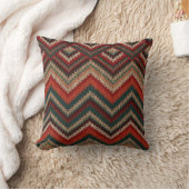 Rustic Southwestern Zigzag Throw Pillow クッション (ブランケット)