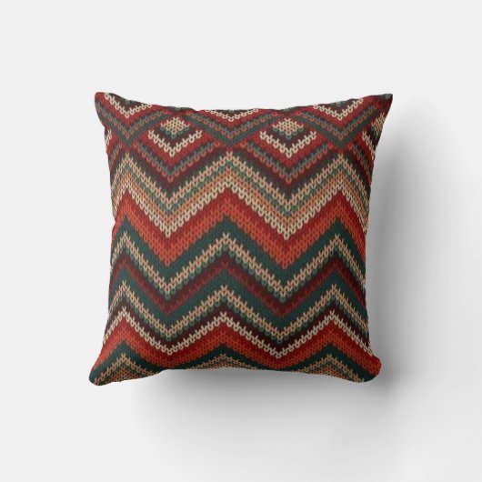 Rustic Southwestern Zigzag Throw Pillow クッション (裏面)