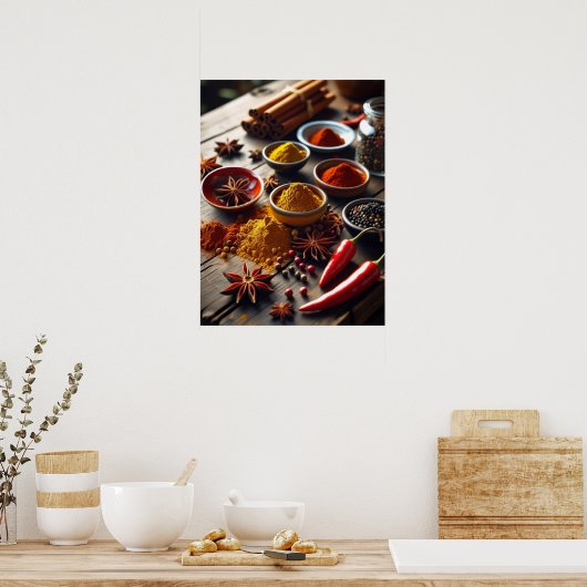 Rustic Spice Kitchen Wall Art Poster ポスター (キッチン)