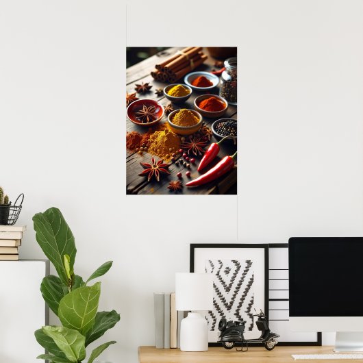 Rustic Spice Kitchen Wall Art Poster ポスター (ホームオフィス)