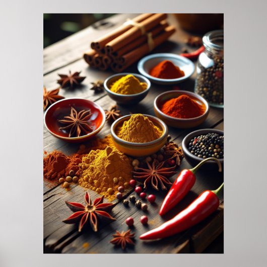 Rustic Spice Kitchen Wall Art Poster ポスター (正面)