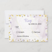 Rustic Spring Floral Elegant wedding RSVP card (正面)