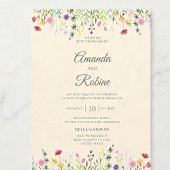 Rustic Spring Floral Wildflower Garden Wedding 招待状