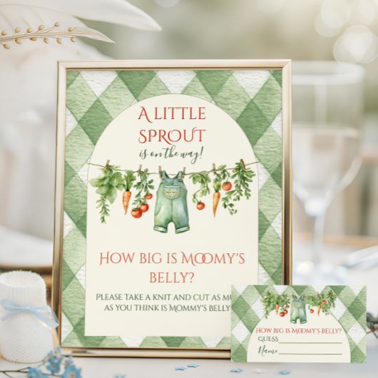 Rustic Sprout Baby Shower How Big Mommy Belly ポスター