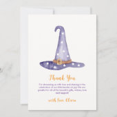 Rustic Star Little Boo Witch Hat Baby Shower サンキューカード (正面)