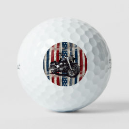 Rustic Stars and Stripes Motorcycle Golf Balls ゴルフボール