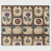 Rustic Steampunk Roses Wrapping Paper ラッピングペーパー (フラット)
