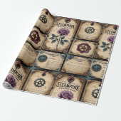 Rustic Steampunk Roses Wrapping Paper ラッピングペーパー (アンロールド)