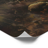 Rustic Stone Gothic Church Art, Vintage Autumn ポスター (角)