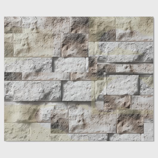 Rustic Stone Travertine Backsplash  ラッピングペーパー (フラット)