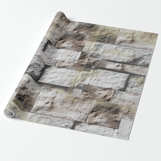 Rustic Stone Travertine Backsplash ラッピングペーパー (アンロールド)