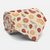 Rustic Strawberry & Citrus Earthy Pattern (2) ネクタイ (ロール)