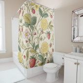Rustic Strawberry & Citrus Earthy Pattern (3) シャワーカーテン (インサイチュ)