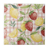 Rustic Strawberry & Citrus Earthy Pattern (7) タイル (正面)