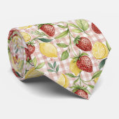 Rustic Strawberry & Citrus Earthy Pattern (7) ネクタイ (ロール)