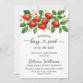 Rustic Strawberry Red Berry Sweet Baby Shower 招待状 (正面)