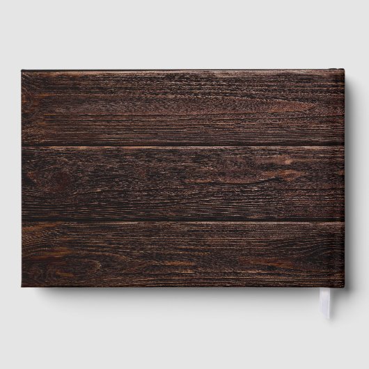 Rustic String Lights Blue Floral Wedding ゲストブック (裏面)