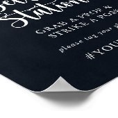 Rustic String Lights Selfie Station Sign ポスター (角)