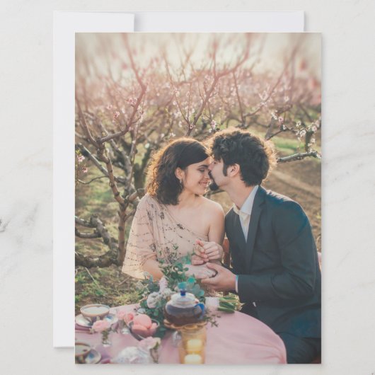 Rustic string lights Thank you wedding photo card (裏面)