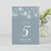 Rustic String Lights Wedding Table Numbers (スタンド正面)