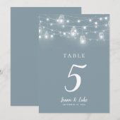Rustic String Lights Wedding Table Numbers (正面/裏面)