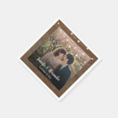 Rustic string of lights photo wedding スタンダードカクテルナプキン (角)