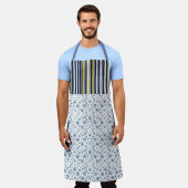 Rustic Style: Soft Stripes with Floral Accents エプロン (着用した状態)