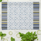 Rustic Style: Soft Stripes with Floral Accents  キッチンタオル (折り畳み)