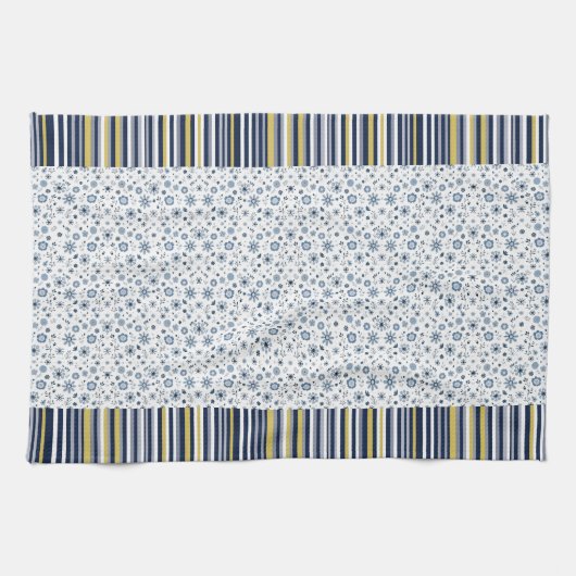 Rustic Style: Soft Stripes with Floral Accents  キッチンタオル (横)