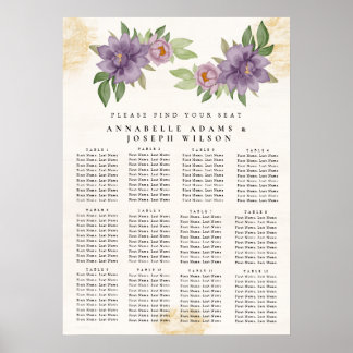 Rustic Summer aesthetic Wildflower Seating Charts ポスター