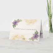 Rustic Summer aesthetic Wildflower Wedding サンキューカード (裏面)