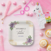 Rustic Summer aesthetic Wildflower Wedding ペーパープレート (パーティー)