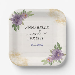 Rustic Summer aesthetic Wildflower Wedding ペーパープレート