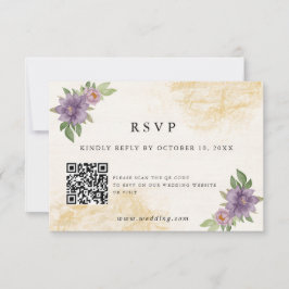 Rustic Summer aesthetic Wildflower Wedding 出欠カード