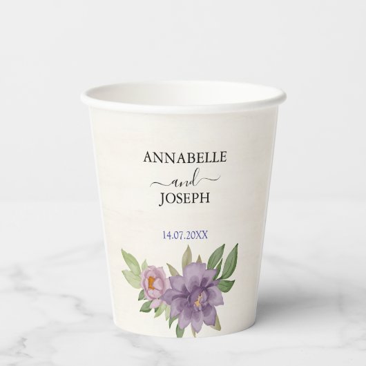 Rustic Summer aesthetic Wildflower Wedding 紙コップ (裏面)