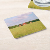 Rustic summer field, Helsingia, Sweden スクエアペーパーコースター (アングル)
